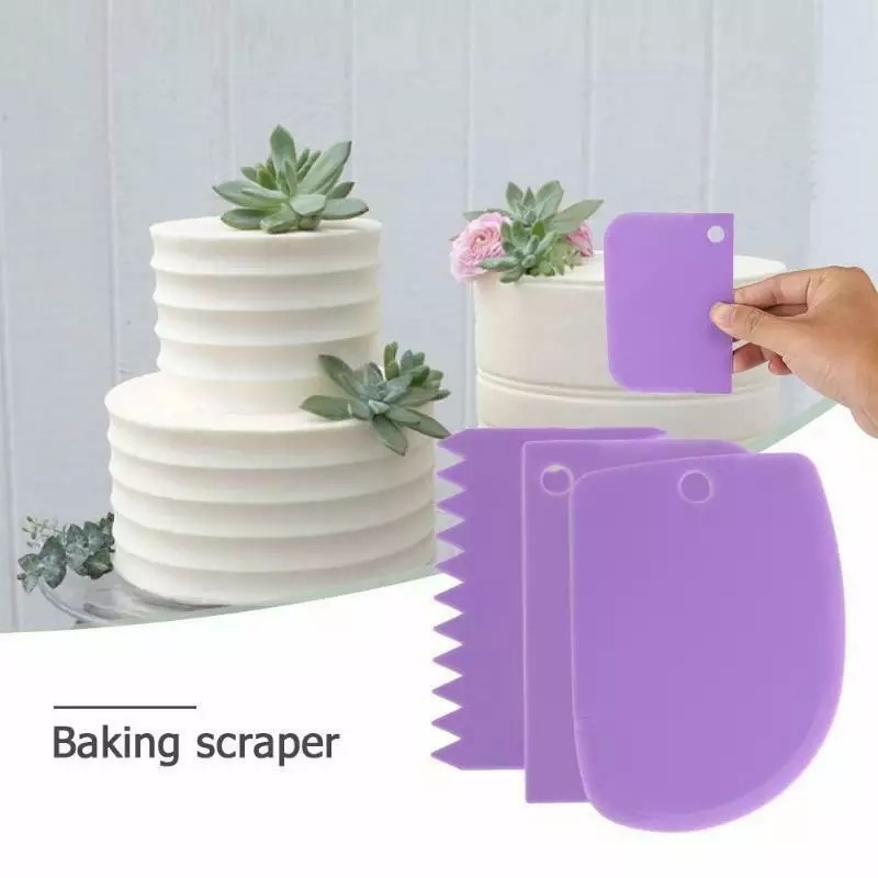 Scrapper Spatula Kue Tart/Pemotong Adonan Roti 3 in 1