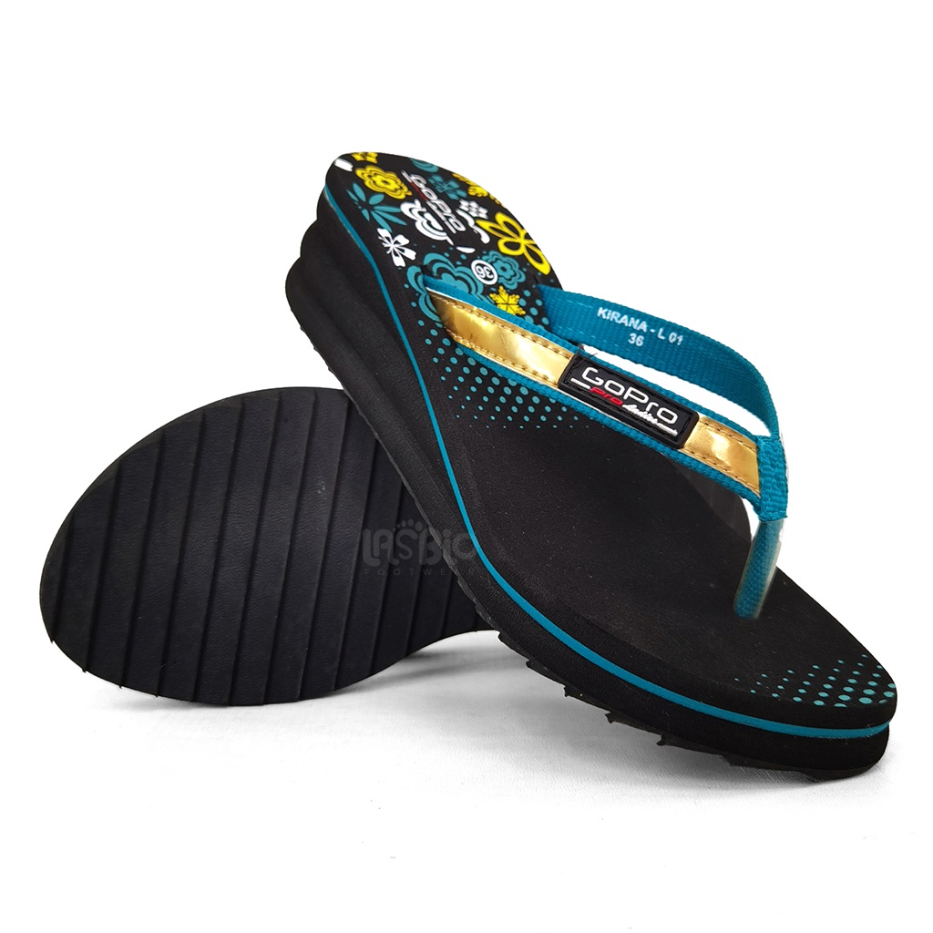 GoPro Sandal Jepit Wedges Kasual Wanita EVA Foam Kirana
