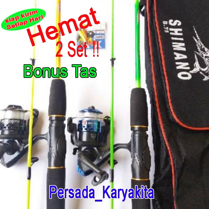 Pancing Fiber Solid Satu Set Lentur Joran Sambung 2 Casting Fishing Rod Carbon Murah Premium