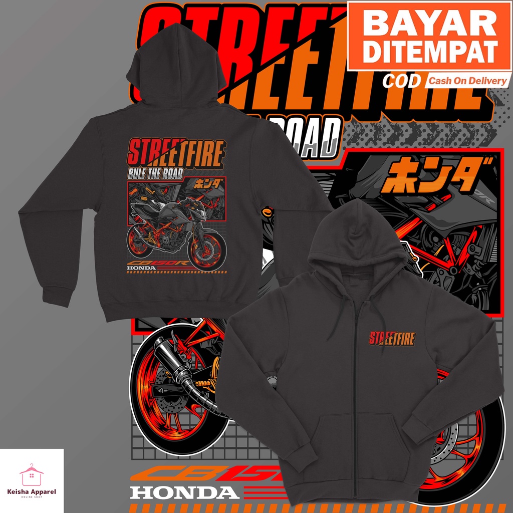 JAKET ZIPPER HONDA CB 150R STREETFIRE JAKET CB150R PRIA WANITA