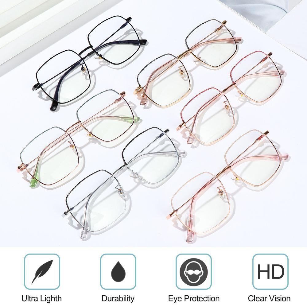 Nanas Vintage Persegi Kacamata Vision Care Wanita Fashion Spectacles Diamond Frame Eyewear