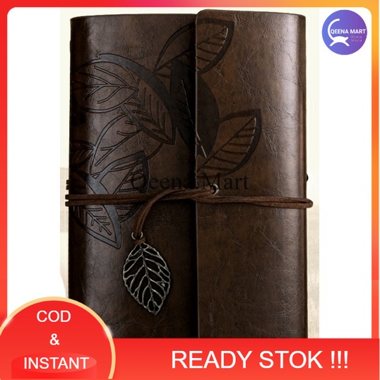 

Buku Catatan Binder Kulit Retro Leaf Kertas A5 - BSD666