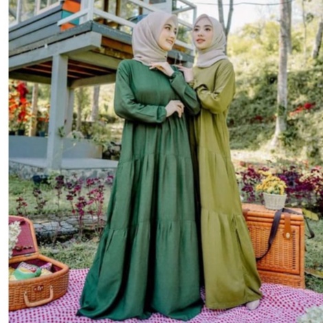 gamis susun polos/homedress polos/gamis rayon polos bisa dijual lagi