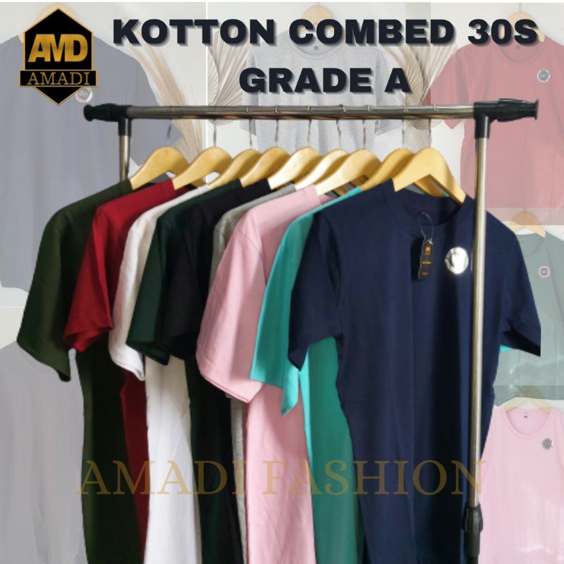 KAOS PRIA WANITA CATTON COMBED 30S / KAOS POLOS GRADE A / BAJU KAOS POLOS