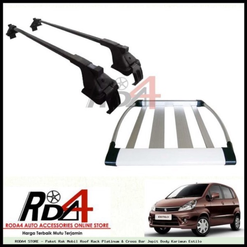 Dijual Paket Rak Mobil Roof Rack Platinum  Cross Bar Jepit Body Karimun Estilo Limited