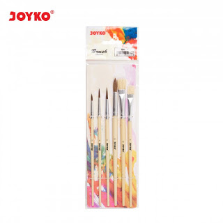 

Kuas Lukis Brush Joyko BR 1 Set Isi 6 kuas Cat Air Acrylic Minyak - Satuan / Grosir