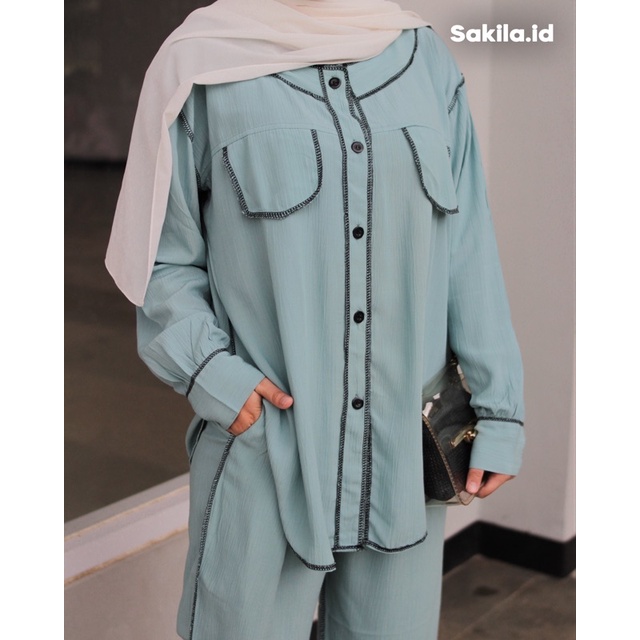stelan kebalik | one set crinkle terbalik | Bahan Rayon crinkle |-Tosca