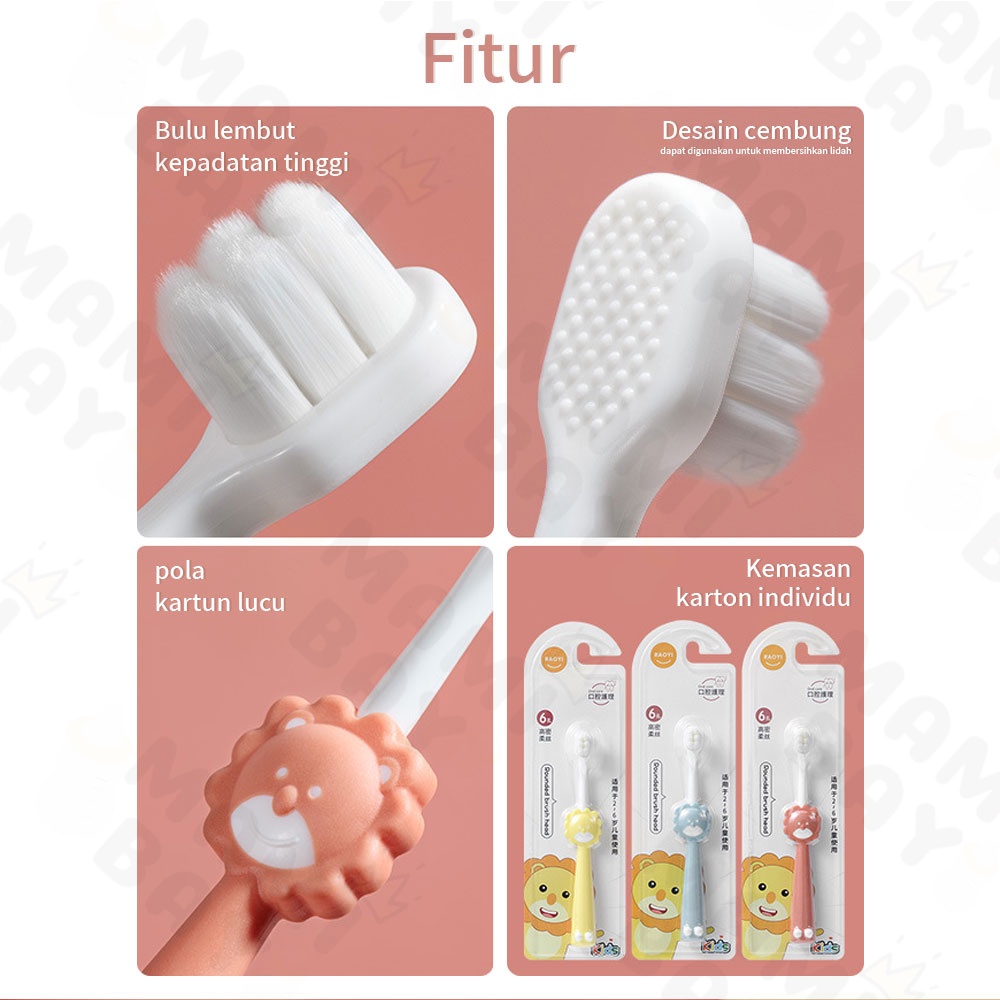 Mamibayi Sikat gigi anak bayi lembut baby toothbrush dengan sikat lidah