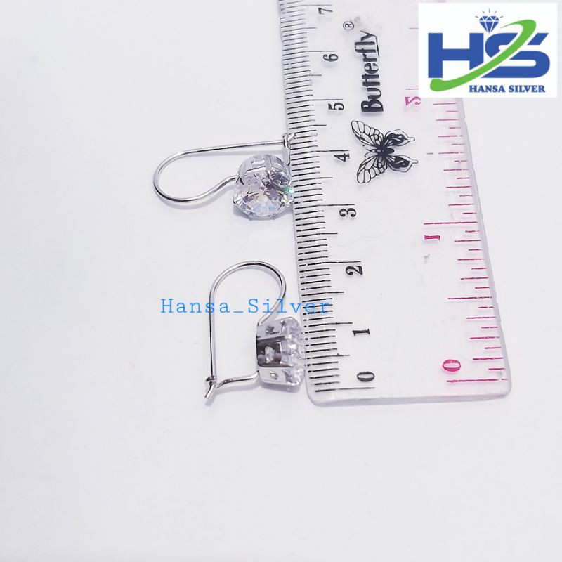 Anting Desi Perak Silver Asli 925 Lapis Emas Putih Berat 3 Gram - Perhiasan Perak Wanita