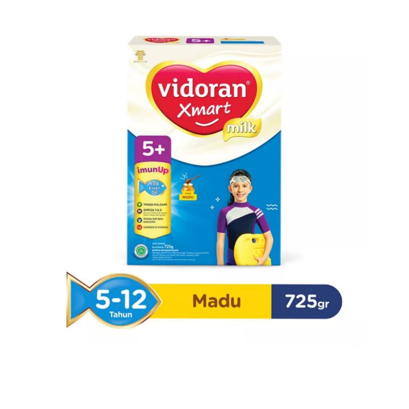 VIDORAN Xmart Milk 1+ 3+ &amp; 5+ Rasa Madu/Vanila/Cokelat 700gr