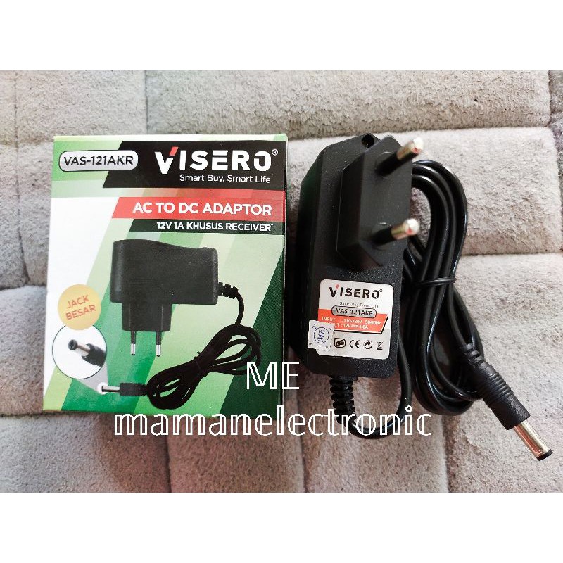 ADAPTOR AC TO DC 12V 1A RECEIVER VISERO