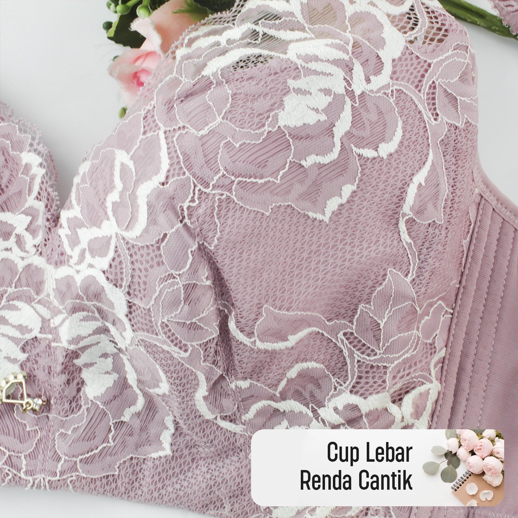 Bra Bh Sexy Tanpa Kawat Tanpa Busa Bahan Katun Motif Renda Brokat Bunga Cantik Elegan -188