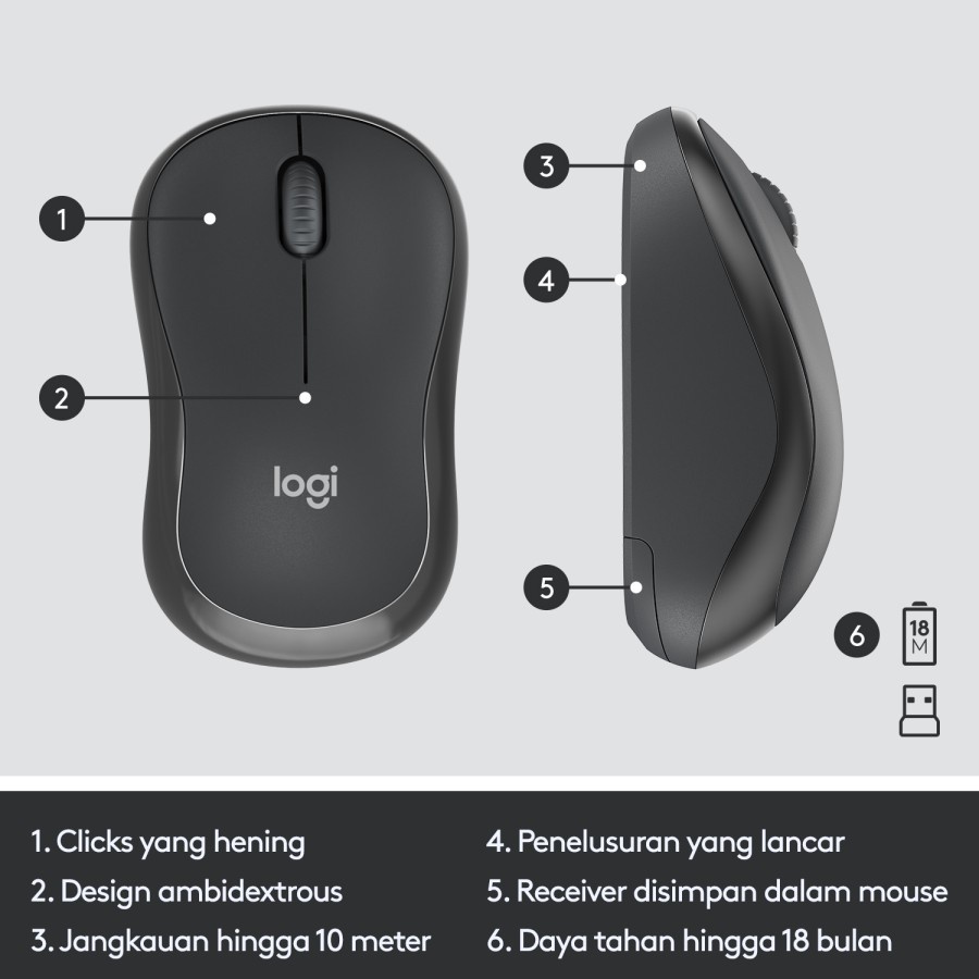 Keyboard Mouse Logitech MK295 Silent Wireless Combo - Garansi Resmi ORIGINAL 100%