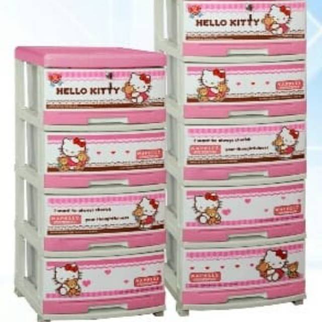 Lemari plastik napolly SFC2 4000 & 5000 HKBF motif hello kitty