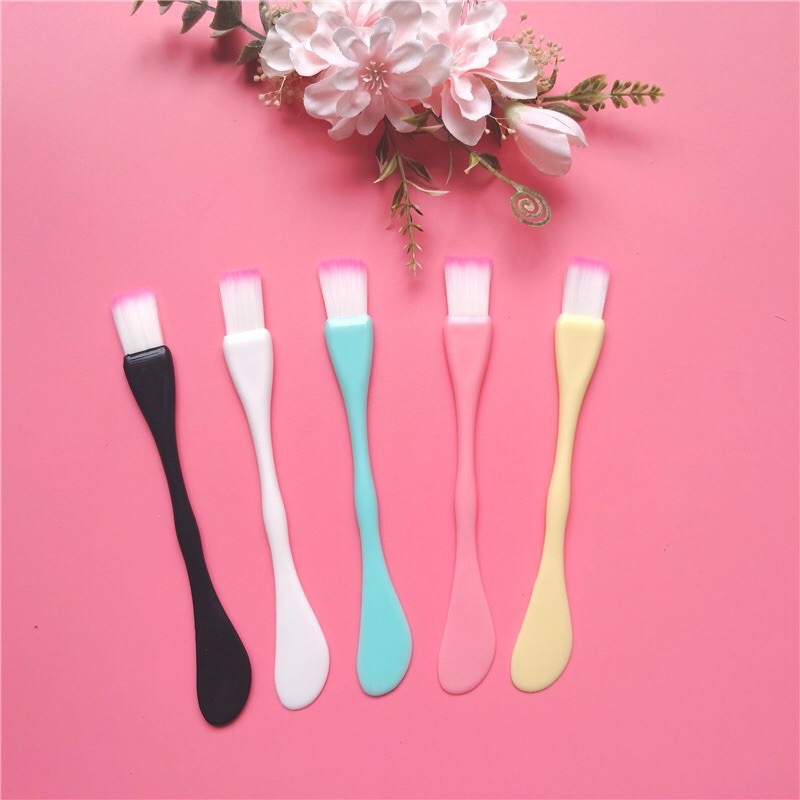 Kuas Spatula 2 in 1 - Kuas Masker Wajah - Brushes Make Up Tools - Spatula 2in1 - Kuas Masker Bulu