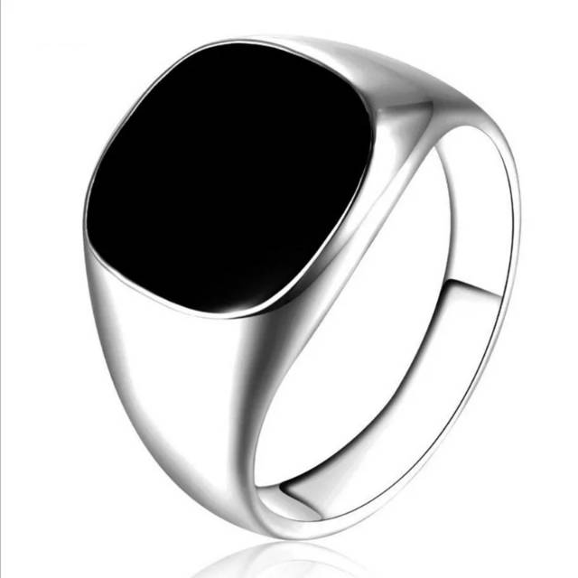 COD!! Cincin Flat Batu Black Onyx