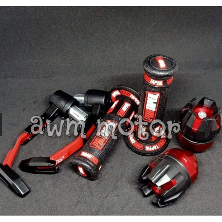 (paket 3in1) Proguard robot + handgrip protaper warnu + Jalu as roda depan universal motor