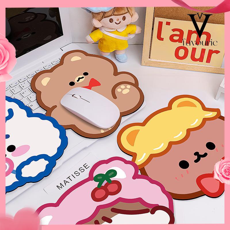 [COD]Kartun beruang mouse pad lucu desktop mouse non-slip pad permainan keyboard pad pelindung-FA