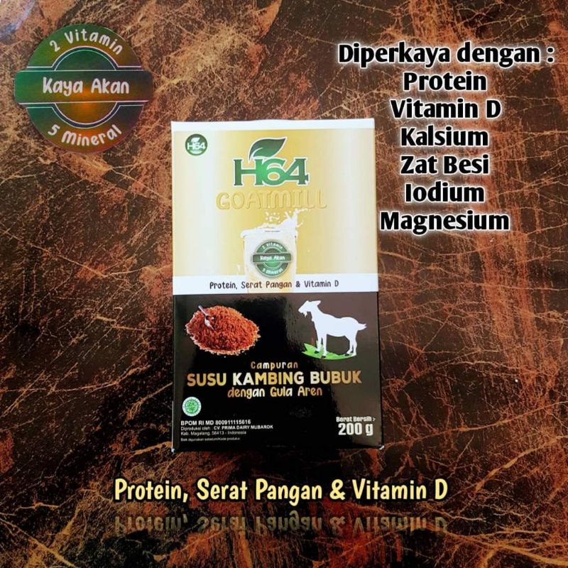 

Susu Kambing Etawa GOATMILL H64 plus Gula Aren