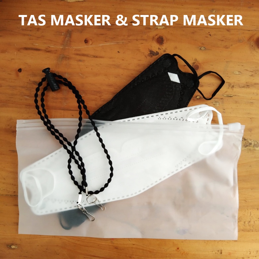 TAS MASKER ATAU TAS PENYIMPANAN MASKER PLUS TALI STRAP MASKER