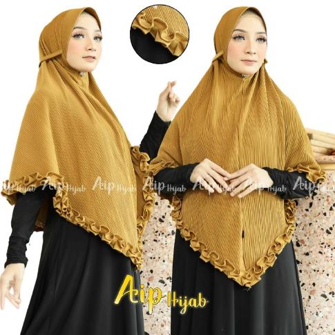 ↻ Bergo Pet Plisket Jersey Jumbo Size Xl Rempel Terbaru/Jilbab Harian Bergo Pet Plisket Kombi Rempel