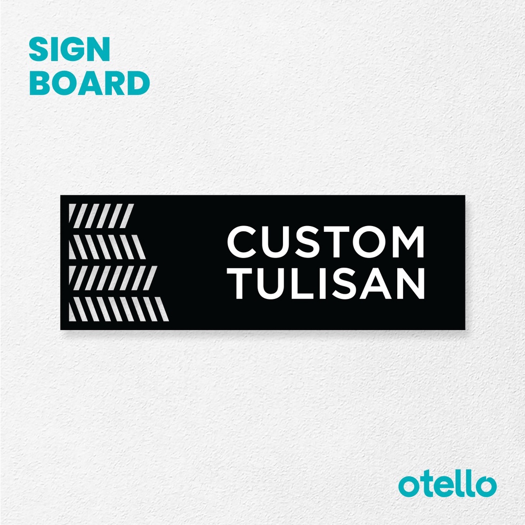 Otello Sign Acrylic Custom Tulisan Akrilik Signage Board Print Nama Ruangan Dinding Papan Tempel Acrilic Print Label Dinding Pintu Kantor Restoran Petunjuk Toko Cafe