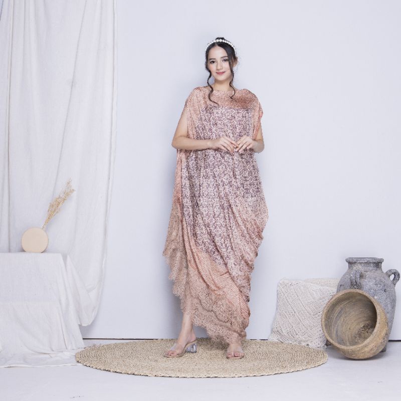 Baju Pakaian Wanita Dress Batik Viscose Gaun Dress Pesta Kondangan Nikahan Acara Formal Kasual Moder