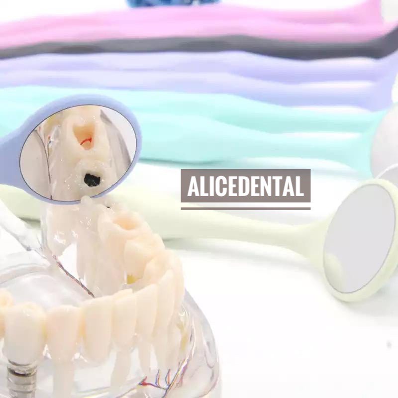 Dental kaca mulut gigi kacamulut front surface FS rhodium mouth mirror antifog anti embun mirip relax