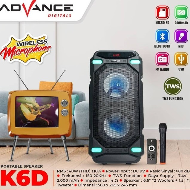 Speaker Meeting Advance K6D Bluetooth Portable Free Mic