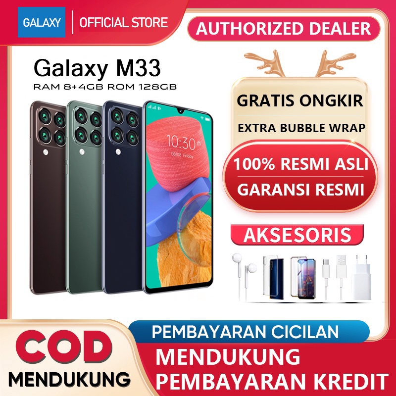 hp galaxy M33 RAM 8GB+4GB Extended ROM 512GB MediaTek GARANSI RESMI Handphone Android AMOLED 6.6&quot; Ponsel Baru asli 4G/5G HP Murah Cuci Gudang