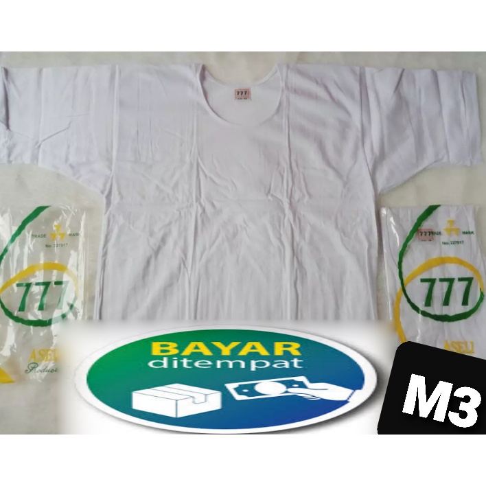 kaos oblong pria bahan katun. merek 777 polos