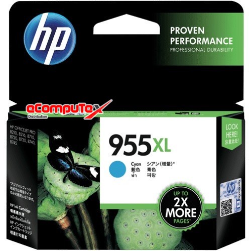 CARTRIDGE HP 955 XL CYAN / TINTA CATRIDGE HP955XL CYAN ORIGINAL - RESMI