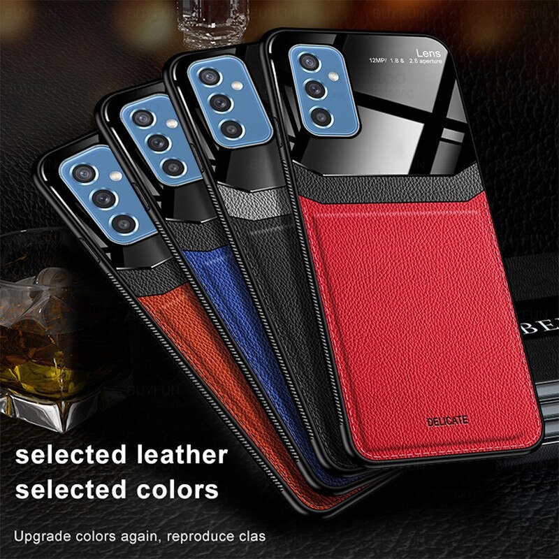 Case Samsung Galaxy M52 5G Grained Leather Original Flexi Glass Case