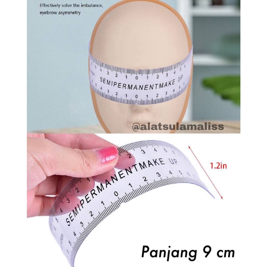 Penggaris Plastik Alis / Pengukur Sulam Alis / PENGGARIS ALIS EYEBROW RULER