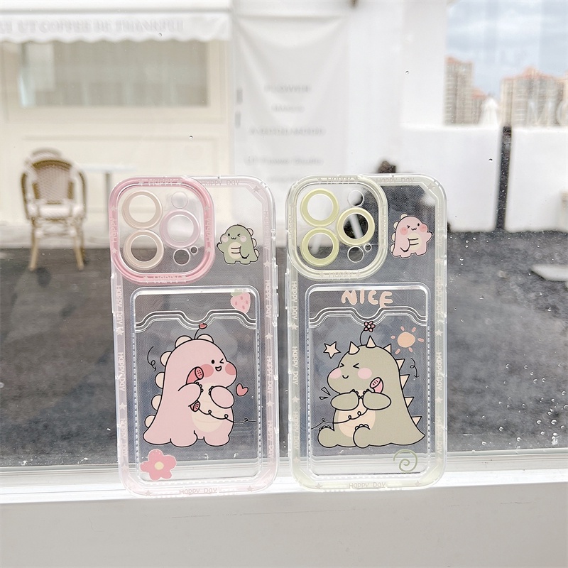 Casing Soft Case TPU Motif Kartun Dinosaurus Untuk IPhone 14 13 11 Pro Max 8 7 Plus X XS XR