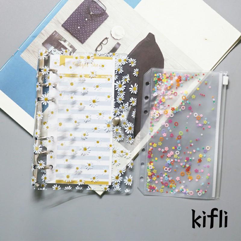 Buku Notebook / Catatan / Diary,A6,Cover PVC Transparan,Motif Bunga Daisy