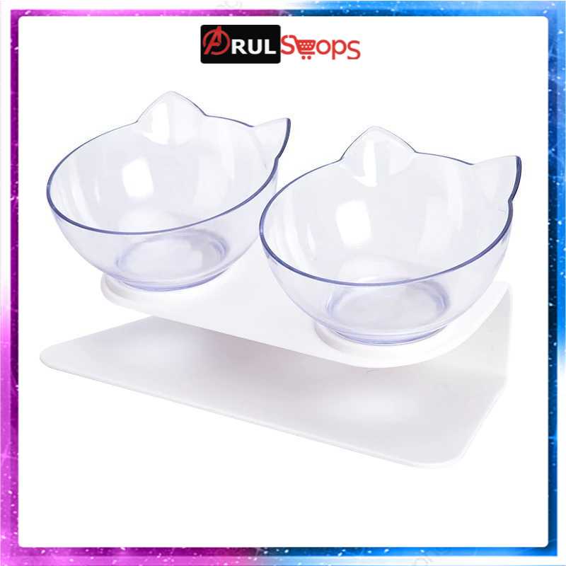 ARS - KOVELY Tempat Makan Hewan Kucing Anjing Feeding Double Bowl - CFB32