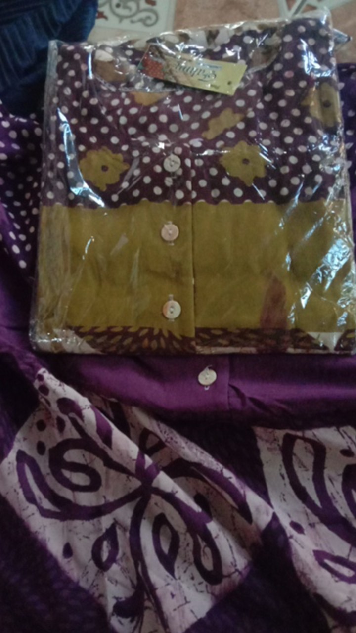 Gamis Batik Super Jumbo Sanea Grosir Baju Long Dress Pakaian Wanita Motif Cantik Lengan Panjang