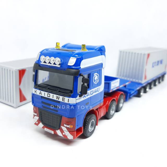 Diecast KDW Truck Low Bed Transpoter Miniatur  Truk  