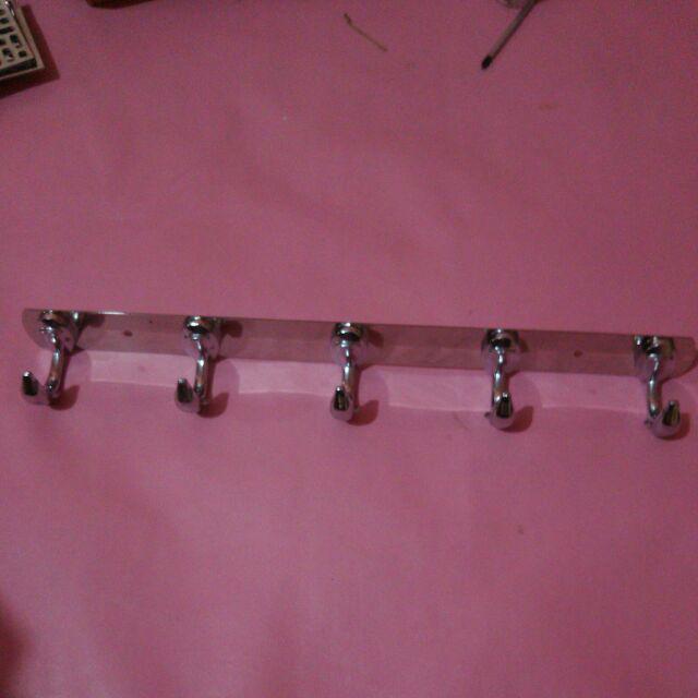 Kapstok Stainless Tebal 5 Kait Dolphin 45cm Promo
