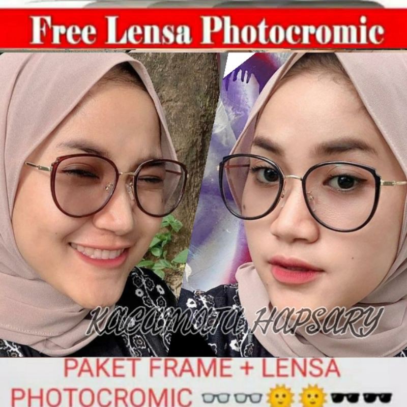 FRAME KACAMATA WANITA 32004 ( FREE LENSA PHOTOCROMIC ) KACAMATA MINUS / ANTI RADIASI