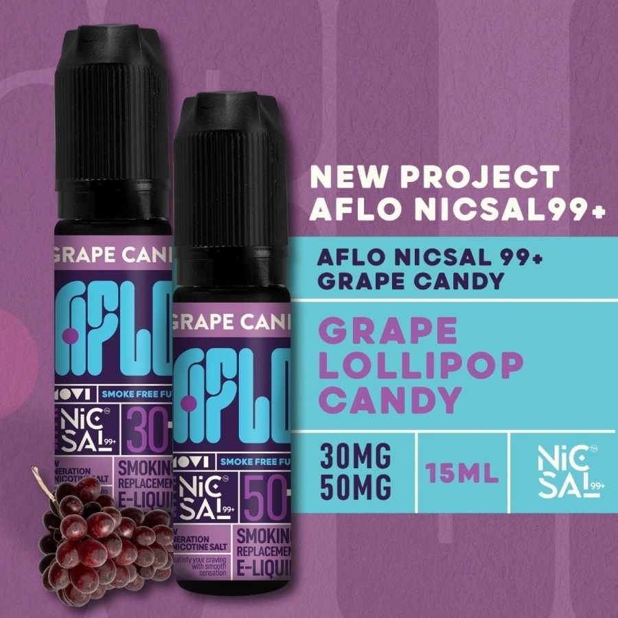 SALTNIC LIQUID AUTHENTIC AFLO GRAPE CANDY SALT NIC 15ML 30MG 50MG