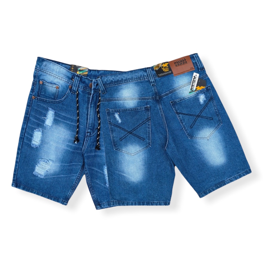 Celana Pendek Jeans Pria Celana Jeans Pendek Cowok Sobek 29-34 diatas lutut