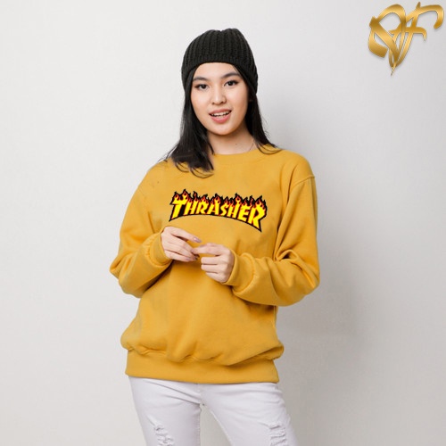 🅳🅵 Sweater Thrasher Iconic | Sweater Wanita &amp; Pria Hits | Dhea Fashion