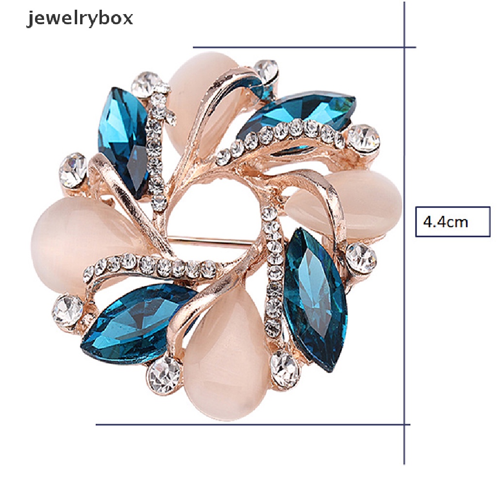 [jewelrybox] 1pc Fashion Bros Bentuk Bauhinia Kristal Baru Untuk Wanita Dress Pin Hias Butik