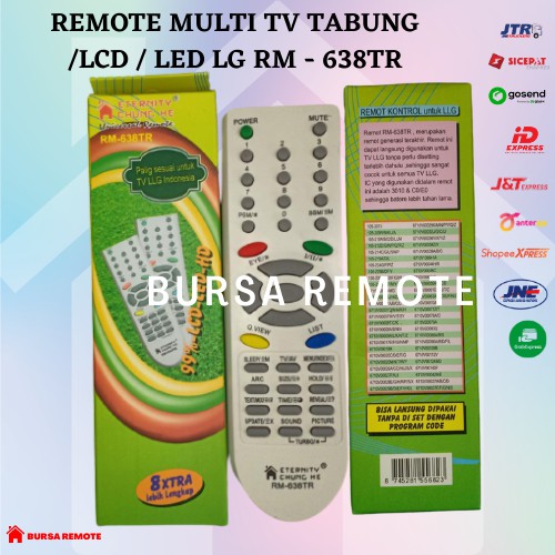 Remot  Remote MULTI TV LG TABUNG  LCD LED type 638  ecer dan grosir