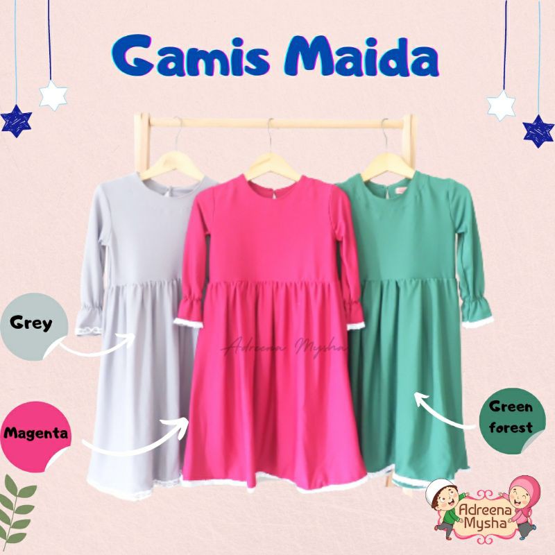 Gamis Maida Size 0-3 Tahun / Gamis Anak / Gamis Bayi Newborn / Gamis polos