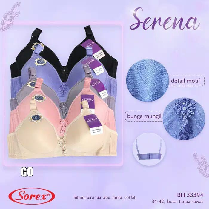 gof SOREX BH Tanpa Kawat Bra Bh Busa Tipis 33377 Pakaian Dalam Wanita