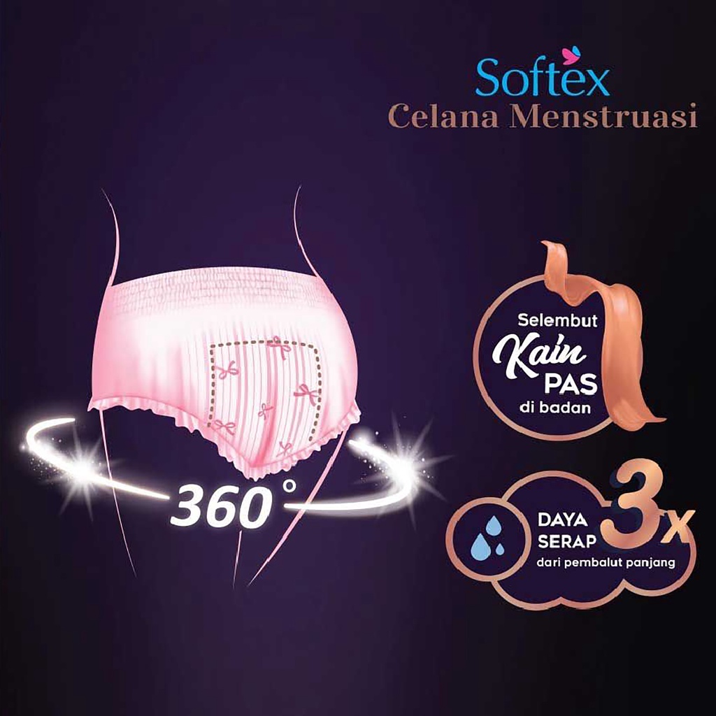 Bisa COD Softex Celana Menstruasi All Size ukuran 26-30 Menstruasi Pants 2 Pcs