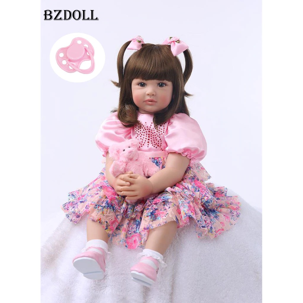 Boneka Barbie 24 "silicona Reborn Baby Doll juguetes 60cm princesa chica como vivo Bebe niñas